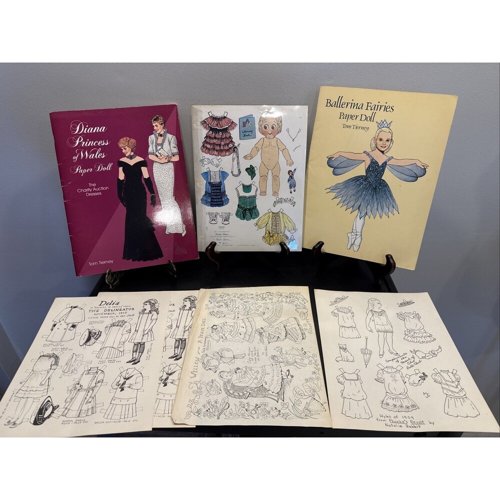 Lot Uncut Diana Princess Of Wales Paper Doll Cookie Ballerina Fairies Delia…